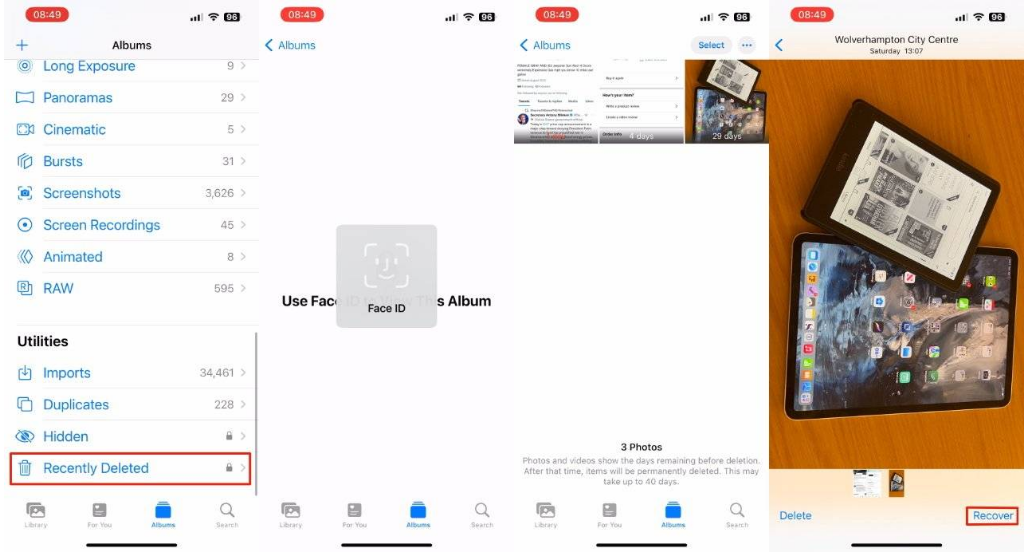 广元苹果14维修分享 iPhone14 上恢复已删除的照片 
