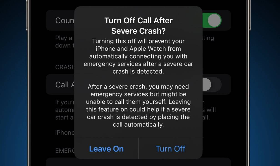广元苹果14维修分享 iPhone 14 和 Apple Watch 上关闭崩溃检测 