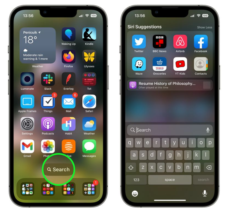 广元苹果手机维修分享升级到 iOS 16 后，如何删除主屏幕上的搜索按钮 