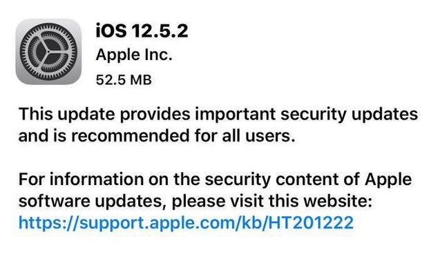 广元苹果手机维修分享iOS12.5.2发布，建议所有老苹果用户安装 